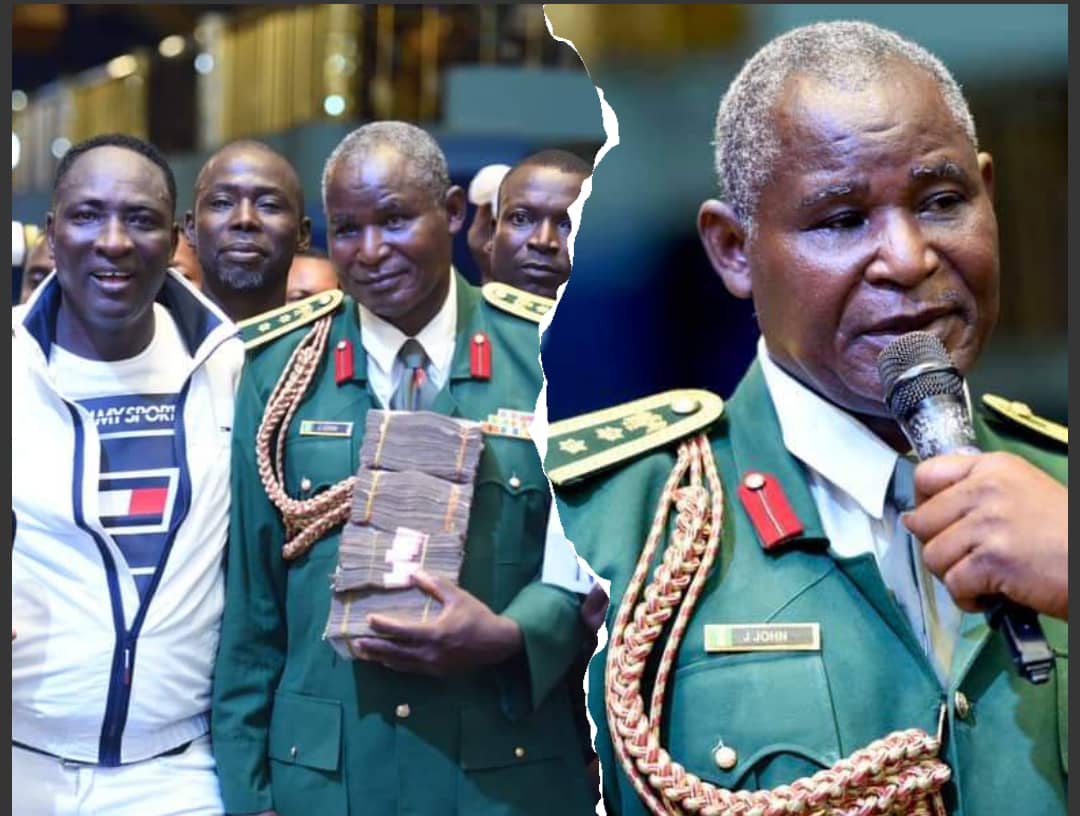 Renown Billionaire Prophet, Jeremiah blessed Military General JJ John with over 1.5million Naira [Watch Videos]